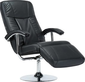 vidaXL Fotoliu TV, negru, piele ecologică