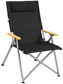 Outsunny Scaun de Camping Pliabil cu Spătar Reglabil, Negru | Aosom Romania