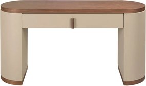 Masa machiaj design LUX Walnut-Leatherette Mink