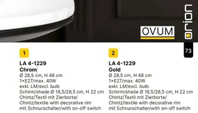 Veioza/Lampa de masa design elegant OVUM alb/crom