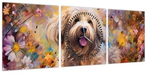 Tablou - Happy Dog II. (cu ceas) (90x30 cm)