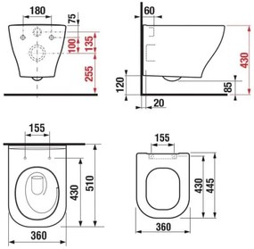 JIKA H8666180000001 - Vas WC suspendat DEEP + capac WC SoftClose DEEP