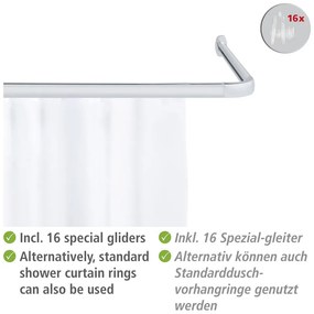 Bară pentru perdea de duș argintiu-lucios Era – Wenko