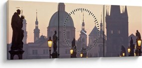 Tablou - Podul Charles (cu ceas) (90x30 cm)
