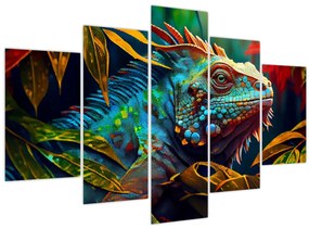 Tablou - Iguana colorată (150x105 cm)