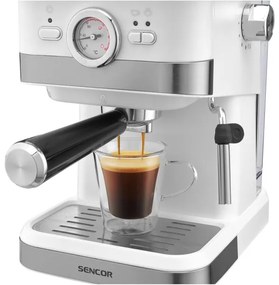 Espressor Sencor 1050W/230V alb/crom mat
