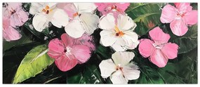 Tablou - Flori roz și albe (120x50 cm)
