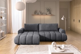 Colțar extensibil pentru dormit Lutario Mini stânga - chenille gri Vibe 95