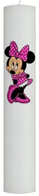 Lumanare Botez Minnie cu rochita roz 5,5 cm, 50 cm