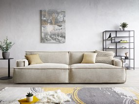 Canapea Basit, 290 x 110 cm, bej, chenila, 3 locuri