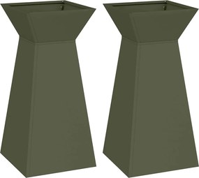 vidaXL Vază pe pilon 2 pcs Oliv 35 x 35 x 73 cm