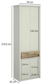 Dulap de haine Kodro 1 (cașmir + stejar evoke). 1116923