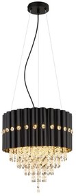 Lustra suspendata, Metal Negru, Cristale K5, ELEOS 63149-3 GL