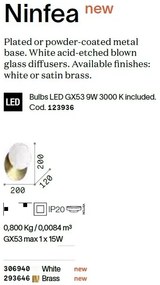 Aplica de perete design modern Ninfea ap1 alba