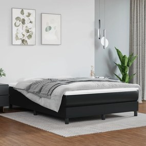3120700 vidaXL Cadru de pat, negru, 140x200 cm, piele ecologică