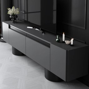 Comoda TV, Hanah Home, Bohem, 180x50x30 cm, Antracit / Negru