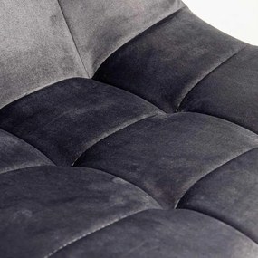 Scaun living din catifea cu cadru metalic BUC 211 gri