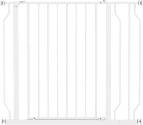 PawHut Poartă pentru Câini, Barieră Largă pentru Scări cu Ușă, 76x75-95 cm, Alb | Aosom Romania