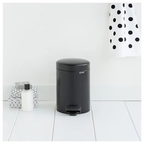 Cos de gunoi cu pedala Brabantia NewIcon 649001, 3 L, Inchidere lina, Baza antiderapanta, Negru