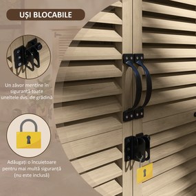 Outsunny Magazie de Gradina din Lemn, Dulap de Depozitare | Aosom Romania