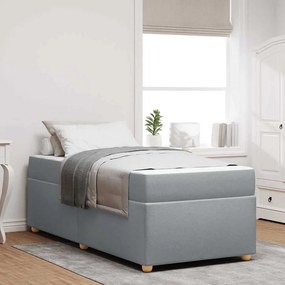 vidaXL Cadru de pat cu saltea Altele Gri deschis 80 x 200 cm țesătură