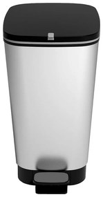 Coș de gunoi argintiu cu pedală din plastic 45 l Chic Bin – KIS
