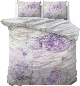 Lenjerie de pat din satin de bumbac KATRIN WHITE mov Dimensiune lenjerie de pat: 2 ks 60 x 70 cm | 240 x 200 cm
