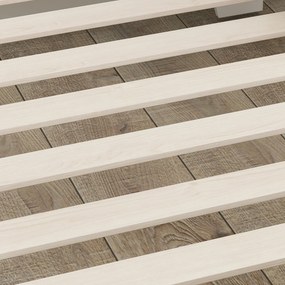 AIYAPLAY Pat pentru copii la sol 70x140 cm cu barieră de siguranță, somieră cu lamele inclusă și decorațiuni în formă de nor, alb | Aosom Romania