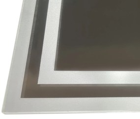 Kleankin Oglindă LED pentru Baie cu Rama din Aluminiu, 3 Temperaturi de Culoare, Memorie, 90x70cm | Aosom Romania