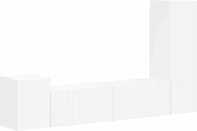 vidaXL Set comodă TV Pe perete 4 pcs Alb Lemn compozit