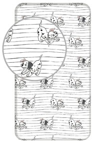 Cearșaf bumbac pentru copii 101 Dalmatians Lucky stripe, 90 x 200 cm