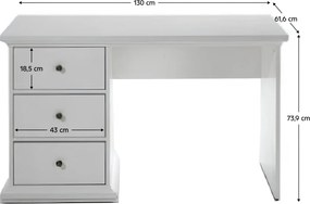 Masă PC, albă, PARIS 77821