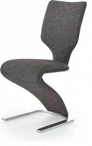 Scaun tapitat K307, gri inchis/argintiu, stofa clasica/metal, 46X62X95