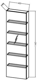 Dulap cu oglinda, Kolpasan, Alexis, h146 cm, Craft Wood