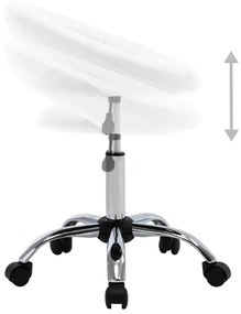 Scaune de bucatarie pivotante, 4 buc., alb, piele ecologica 4, Alb