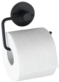 WENKO 24738100 - Suport pentru hârtie igienică VACUUM-LOC, rotund, negru, 13,5 x 10,5 cm