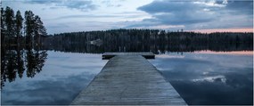 Tablou - Ponton de lemn, lac (120x50 cm)