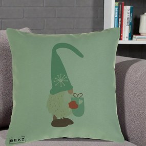 Perna Decorativa Gnom Nordic cu Cana Calda Menta, 40x40 cm, Verde, Husa Detasabila, Perna Inclusa, BEKZ®