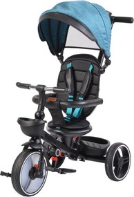 Tricicleta pliabila cu copertina NOVOKIDS™ Classico Trike , Pedale si maner pentru parinti, Scaun reversibil cu rotire 360 grade , Functie Free