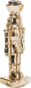 Sfeșnic din sticlă, figurină spărgător de nuci, auriu, finisaj lucios, 23×7×7 cm, „Casse-Noisette"