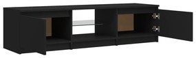 Comoda TV cu lumini LED, negru, 140x40x35,5 cm