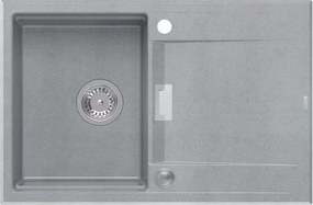 Chiuveta compozit incastrata Quadron Unique Oven gri - inox 76x50 cm