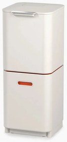 Cos de gunoi 3in1 pentru reciclare si organic Joseph Joseph Totem Compact 30064, 2x20 L, Recipient pentru deseuri 3 L, Design vertical, Filtre carbune activ, Bej