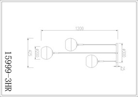 Globo 15999-3HR - Lustră suspendată pe cablu RAGUSA 3xE27/60W/230V