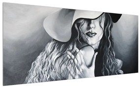 Tablou cu femeie în pălărie (120x50 cm), în 40 de alte dimensiuni noi