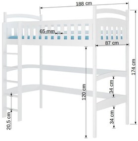 Zondo Pat etajat pentru copii 180x80 cm. 1052284