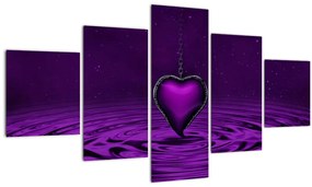 Tablou ci inima violetă (125x70 cm), în 40 de alte dimensiuni noi