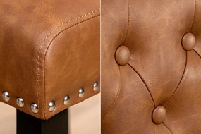 Set 2 scaune Stil Baroc, Piele Sintetica, Maro Coniac, CASTLE