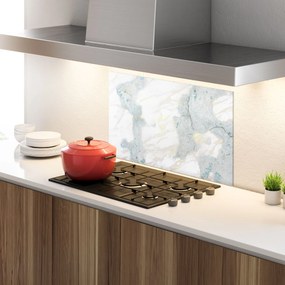 Panou Sticla Bucatarie, 60x100cm, Protectie aragaz, Antistropi, Termorezistent, Abstracte, Marble, Light Blue Gold