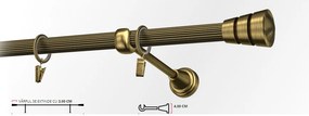 Galerie simpla striat CORSO 19 mm - aur antic (Alege marime: 320 cm)